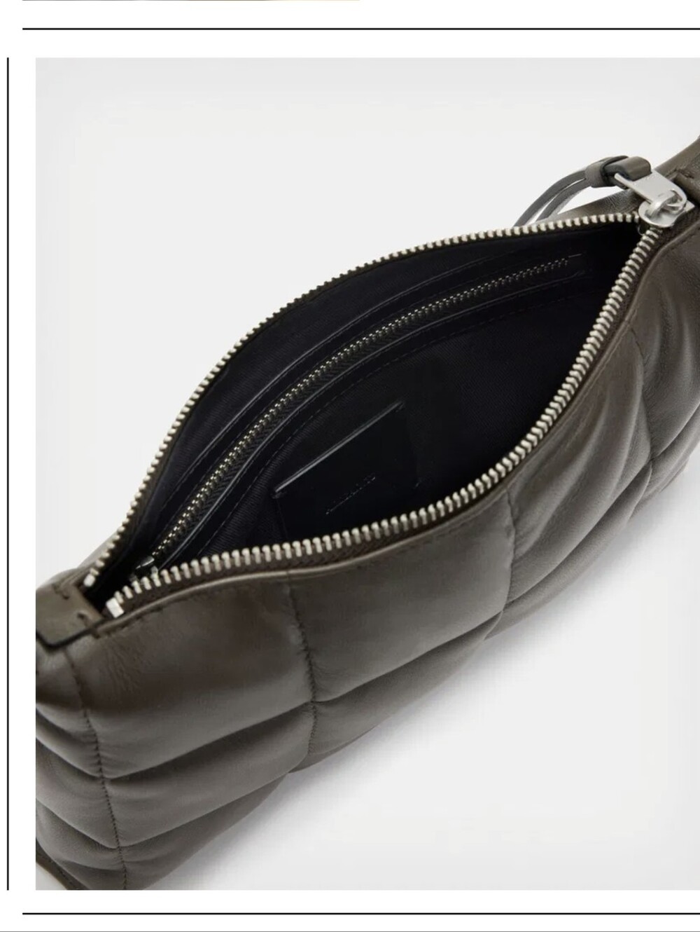 All Saints Olive Quilted Leather Eve Shoulder Bag - Picture 3 of 15